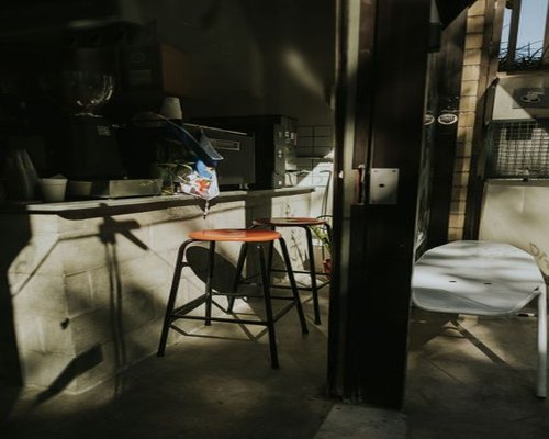 Quiet local cafe interior in Barrio Escalante