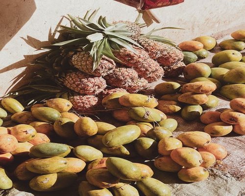 Fresh tropical fruits from a local farmer's market